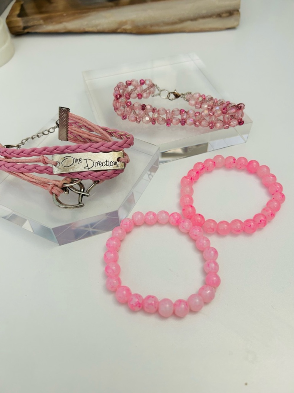 One Direction Multi-Bracelet Set Pink - Picture 7 of 7